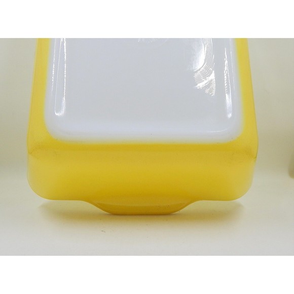 Pyrex Primary Yellow 503-B Refrigerator Dish 503-C Clear Ribbed Lid Handles - Picture 9 of 16